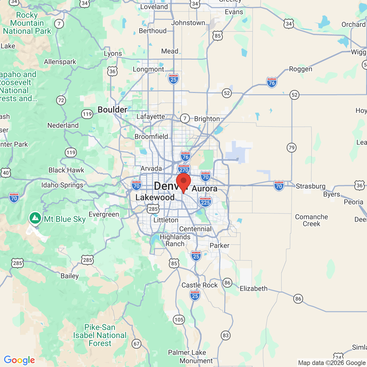 Google map image of our location in 469 S Cherry St Denver, CO